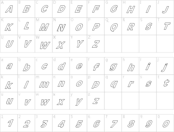 FZ BASIC 1 HOLLOW ITALIC