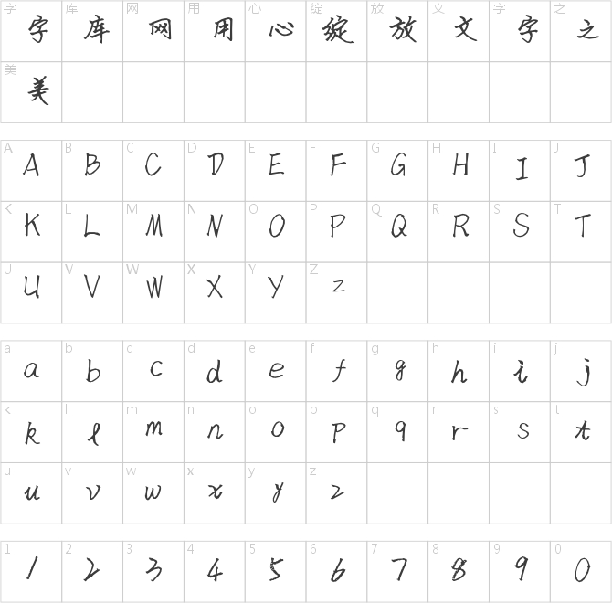 张勃手写字体