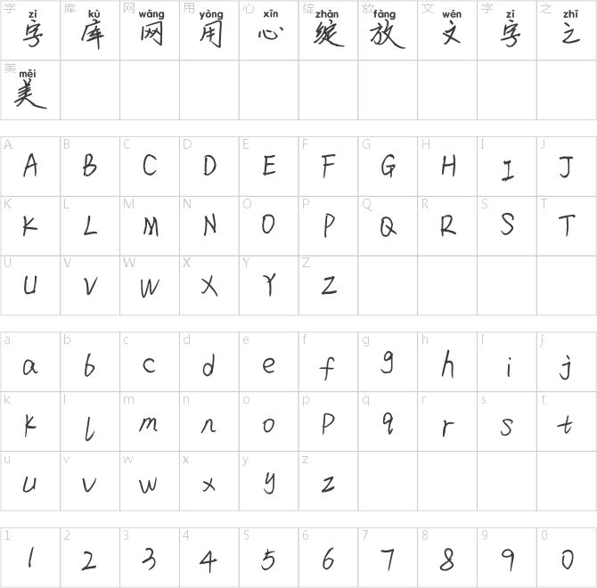 米开翩若惊鸿拼音体