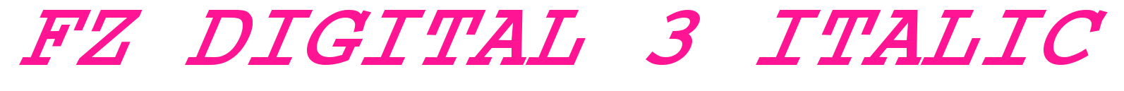 FZ DIGITAL 3 ITALIC预览图片