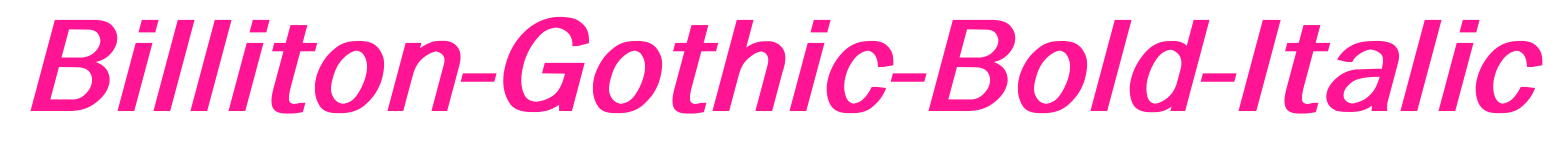 Billiton-Gothic-Bold-Italic预览图片