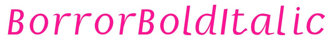 BorrorBoldItalic