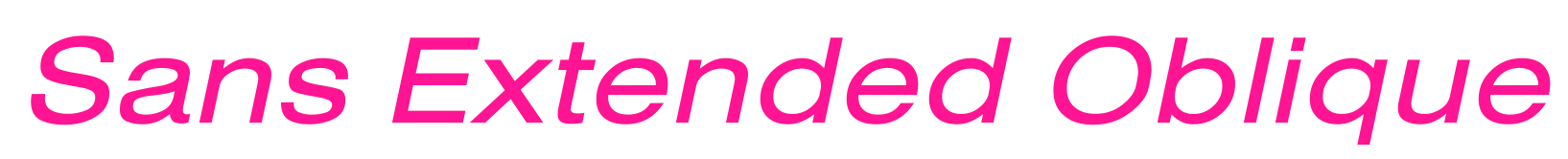 Sans Extended Oblique