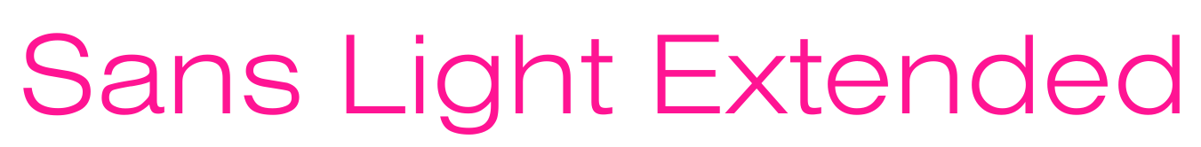 Sans Light Extended