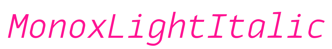 MonoxLightItalic预览图片