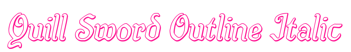 Quill Sword Outline Italic预览图片