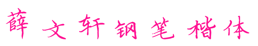 薛文轩钢笔楷体