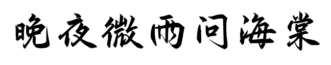晚夜微雨问海棠